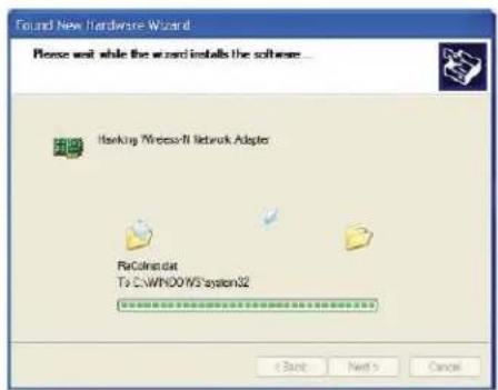 Found New Hardware Wizard Please wait while the wizard installs the software... It ising Microsoft Network Adapter RicGirinstat To CS/WHO/IVS system32 < Back Next > Cancel