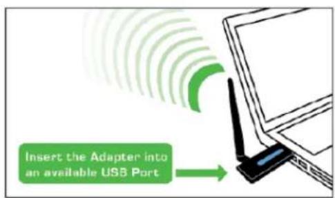 Insert the Adapter into an available USB Port