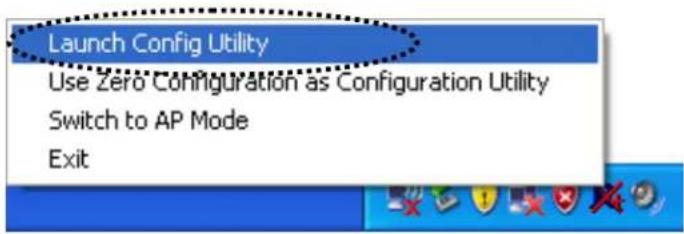 Launch Config Utility Use Zero Configuration as Configuration Utility Switch to AP Mode Exit