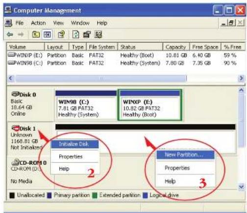 Micronet Fantom GreenDrive Quad - Formatting the Drive in Windows 2000/XP/2003/Vista - 1