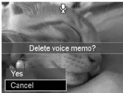 Delete voice memo? Yes Cancel