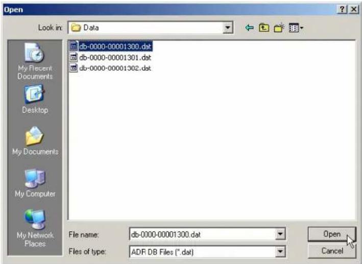 Open Look in: Data db-0000-00001300.dat db-0000-00001301.dat db-0000-00001302.dat File name: db-0000-00001300.dat Files of type: ADF DB Files (*.dat) Open Cancel