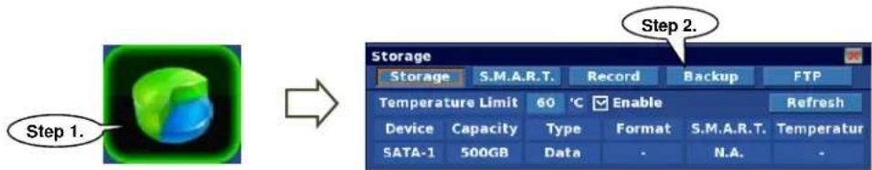 Clover Electronics DV1630 - ❖ Entering Backup Menu - 1