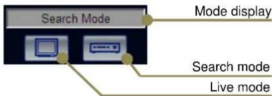 Search Mode Mode display Search mode Live mode