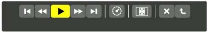 User interface toolbar with play button and playback controls