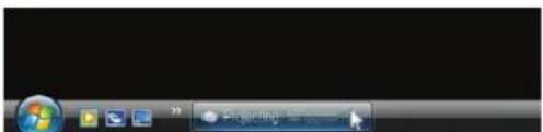 Screenshot of a desktop computer interface showing the Start menu with icons and a 'Microsoft' button