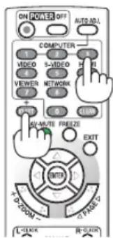 ON POWER OFF AUTO ADL COMPUTER VIDEO S-VIDEO VIEWER NETWORK AV-MUTE FREEZE EXIT L-CLOCK R-O-LINK