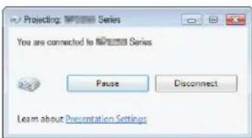 Projecting: Series You are connected to Series Pause Disconnect Learn about Presentation Settings