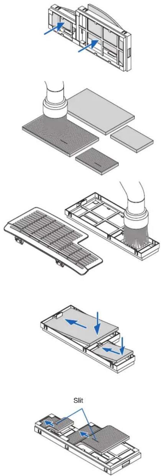 Technical diagram illustrating the process of a slide installation with labeled steps and directional arrows indicating flow or movement.