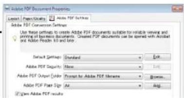 Init Adobe PDF Document Properties Layout / Paper/Storage / Adobe PDF Settings Adobe PDF Conversion Software Use these settings to create Adobe PDF documents suitable for reliable reviewing and printing or business documents. Created PDF documents can be opened with Adobe and Adobe Reader 10 and later. Default Settings: Standard Edit Adobe PDF Specific Name List Adobe PDF Output Editor Prompt for Adobe PDF Services Browse... Adobe PDF Page Sign All Reg. Open Adobe PDF results