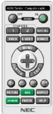 NEC Series Computer clock OFF ON PONCH COMPUTER 1 2 NUO ALL VIDEO S VIDEO SOURCE MENU CENTER EXIT PICTURE COO ASPECT ATTMs FREE ZEE HELP NEC
