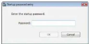 Startup password entry Enter the startup password. Password: OK Cancel