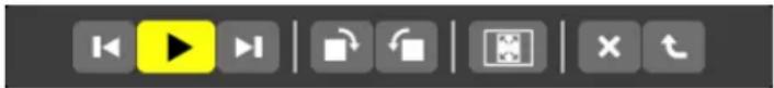 User interface toolbar with play button, playback control, refresh, rotate, and navigation icons