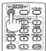 NEC P451X - Press the Ⓗ(POWER) button on the projector cabinet or the POWER ON button on the remote control. - 2