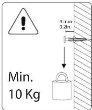 4 mm 0.2in Min. 10 Kg
