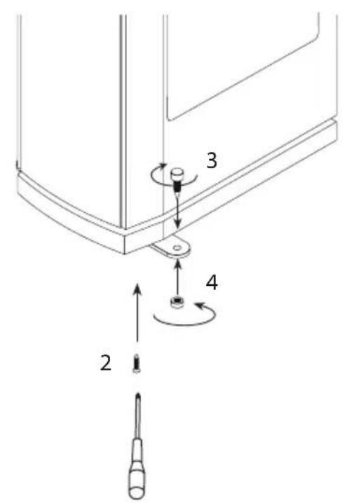 Technical diagram showing a mechanical assembly with labeled parts and directional arrows indicating motion or assembly.