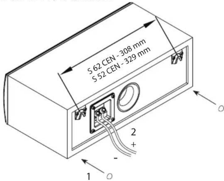 S 62 CEN - 308 mm S 52 CEN - 329 mm 2 + - 1 O