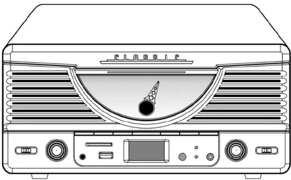Pyle PTR8UR - TURNTABLE PLAYER WITH STEREO RADIO AND USB/SD ENCODING - 1