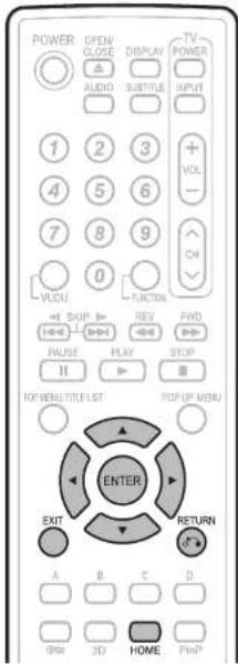 POWER OPEN CLOSE DISPLAY AUDIO SUBTITLE TV POWER INPUT 1 2 3 + VOL - 4 5 6 7 8 9 0 VLOU FUNCTION ← STOP → REV FWD → HAUSE → PLAY → STOP H → POWER/TITLE LIST POP UP MENU ENTER EXIT RETURN A B C D IPB 3D HOME PINP