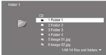 Folder 1 CD ■ 1 Folder 1 ■ 2 Folder 2 ■ 3 Folder 3 ■ 4 Folder 4 ■ 5 Image 01.jpg ■ 6 Image 02.jpg 1/All 14 files and folders ▼