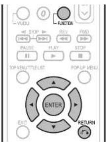VDDU STOP REV FWD PAUSE PLAY STOP TOP MENU/LTLE LIST POP-UP MENU ENTER EXIT RETURN