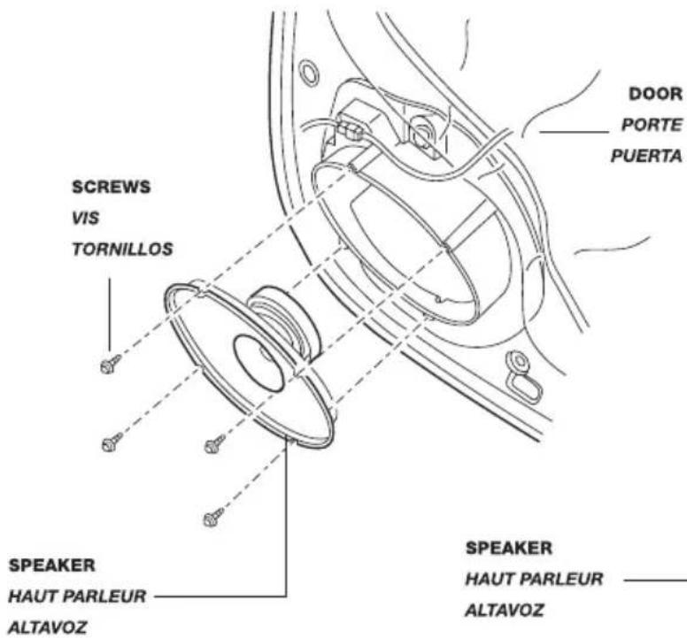 DOOR PORTE PUERTA SCREWS VIS TORNILLOS SPEAKER HAUT PARLEUR ALTAVOZ SPEAKER HAUT PARLEUR ALTAVOZ