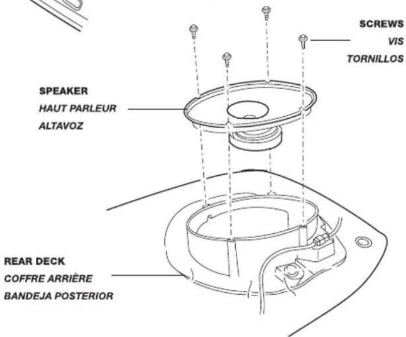 SCREWS VIS TORNILLOS SPEAKER HAUT PARLEUR ALTAVOZ REAR DECK COFFRE ARRIÈRE BANDEJA POSTERIOR