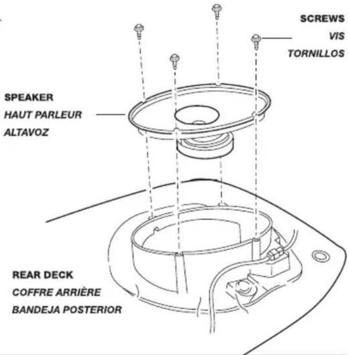 SPEAKER HAUT PARLEUR ALTAVOZ REAR DECK COFFRE ARRIÈRE BANDEJA POSTERIOR SCREWS VIS TORNILLOS