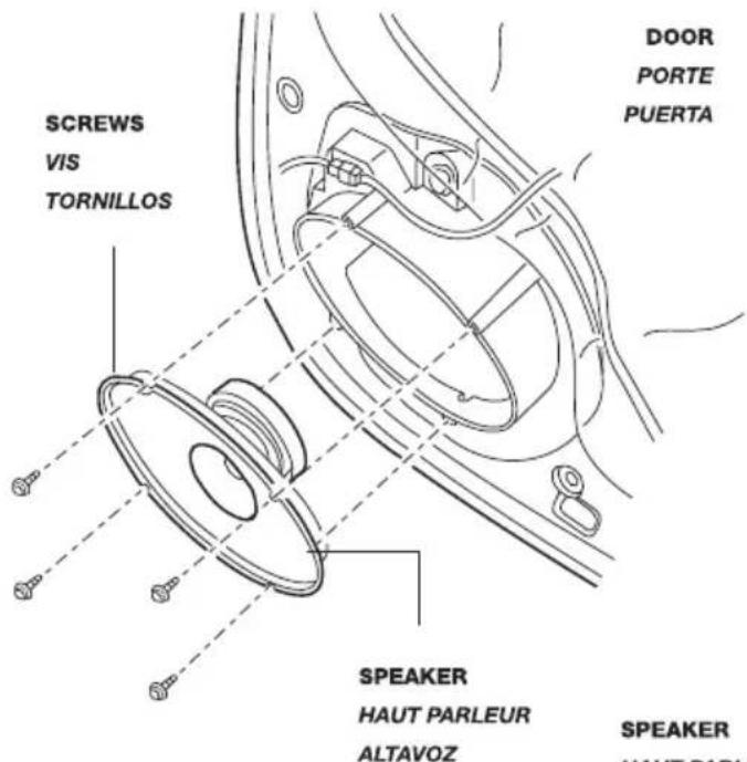 DOOR PORTE PUERTA SCREWS VIS TORNILLOS SPEAKER HAUT PARLEUR ALTAVOZ SPEAKER HAUT PARLEUR