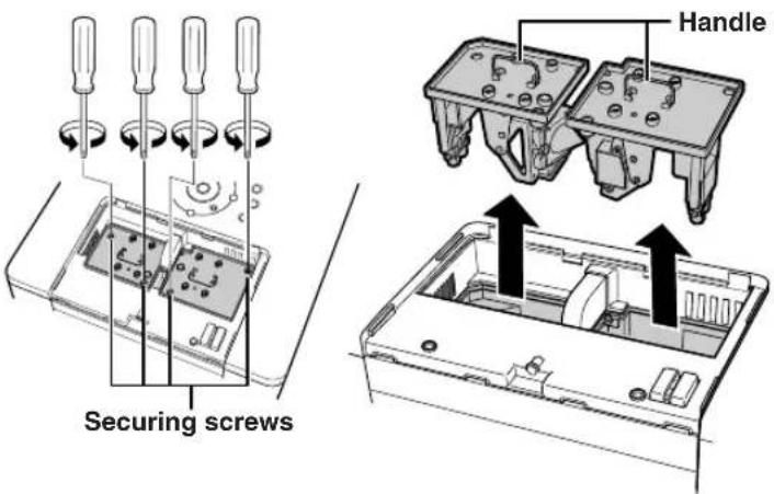 Securing screws Handle