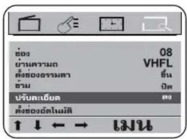 08 VHFL ยันความด ต่อของอกรมตา ยัน ปีน ปรับที่เอ็ด ต่อของอัตโนมิติ ↑ ↓ ← → ไนน