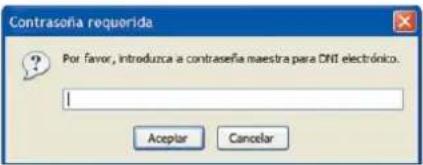 Contrasona requerida Por favor, introduzca a contraseña maestra para CNTI electrónico. 1 Acelar Cancelar