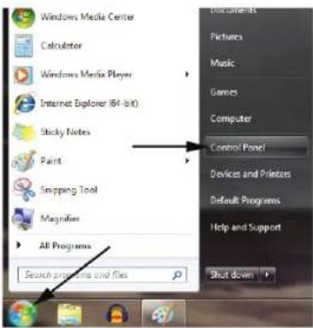 Windows Media Center Calculator Windows Media Player Internet Explorer (64-bit) Sticky Notes Paint Snipping Tool Magnifier All Programs Search programs and files Documents Pictures Music Games Computer Control Panel Devices and Printers Default Programs Help and Support Shut down