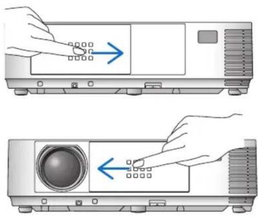 NEC M420W - Opening and closing the lens cover - 1