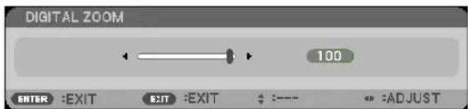 DIGITAL ZOOM 100 ENTER :EXIT EXIT :EXIT :---- :ADJUST