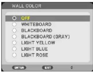 WALL COLOR OFF WHITEBOARD BLACKBOARD BLACKBOARD (GRAY) LIGHT YELLOW LIGHT BLUE LIGHT ROSE ENTER EXIT