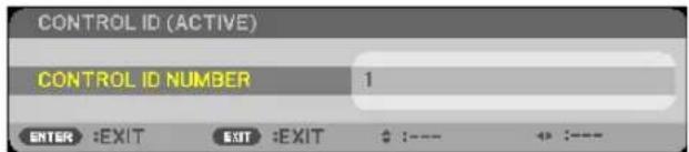 CONTROL ID (ACTIVE) CONTROL ID NUMBER 1 ENTER :EXIT EXIT :EXIT :---- ↔ :----