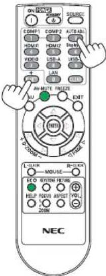 ON POWER I Header b SOURCE COMP1 COMP2 AUTO ADL HDMI HDMI2 Display VIDEO USB-A USB- LAN GND AV-MUTE FREEZE OUT EXIT L-DRK MOUSE R-LDCK ECO OPTION FUTURE HELP R/O/U ANOCT VOLT 200M NEC