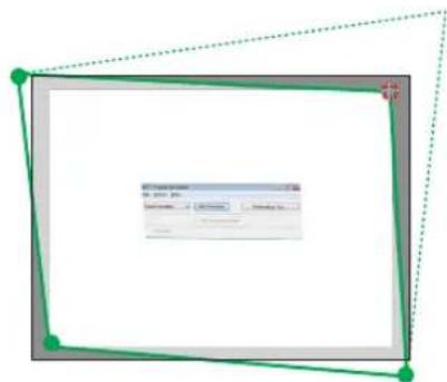 Screenshot of a software interface with a dialog box containing Chinese text and buttons, surrounded by green dotted border.