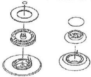 Technical line drawing of a mechanical assembly with multiple circular components and internal gears (no text or labels)