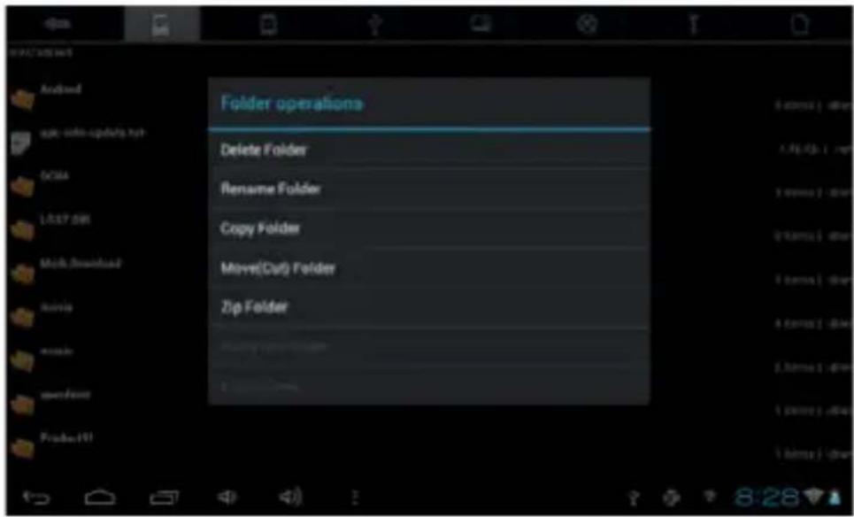 Folder operations Delete Folder Rename Folder Copy Folder Move(Cut) Folder Zip Folder