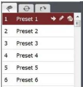1 Preset 1 2 Preset 2 3 Preset 3 4 Preset 4 5 Preset 5 6 Preset 6