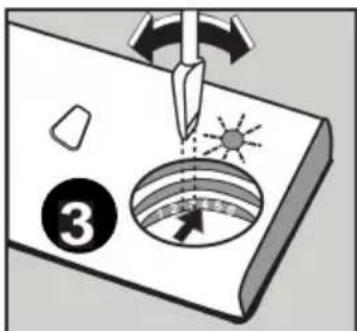 Diagram illustrating a soldering process with labeled steps and directional arrows, including a numbered circle and sun icon.
