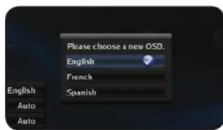 Please choose a new OSD. English French Spanish