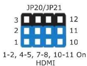 JP20/JP21 3 12 2 11 1 10 1-2, 4-5, 7-8, 10-11 On HDMI