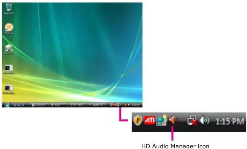 HD Audio Manager icon 1:15 PM