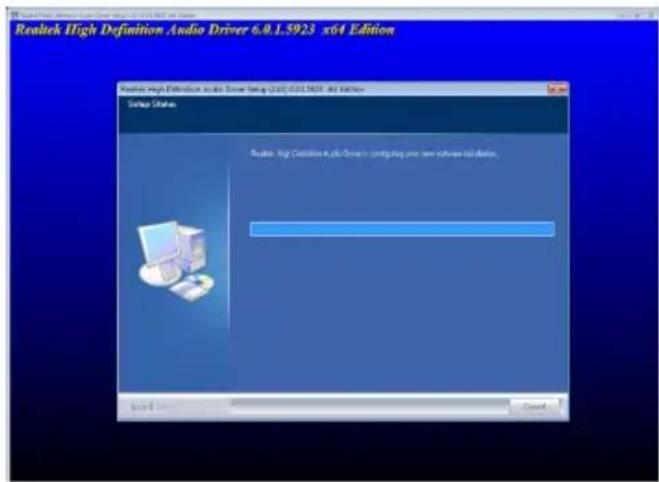 Realtek High Definition Audio Driver 6.0.1.5923 x64 Edition Setup Status Realtek High Definition Audio Driver (avg: 0.02, 0.01, 0.00) All Options Realtek High Definition Audio Driver (avg: 0.02, 0.01, 0.00) All Options Install List Cancel