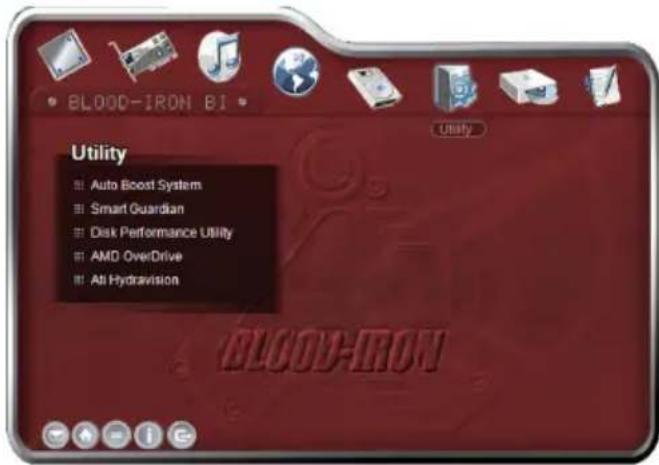 BLOOD-IRON B1 Utility ■ Auto Boost System ■ Smart Guardian ■ Disk Performance Utility ■ AMD OverDrive ■ All Hydration