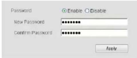 Password New Password Confirm Password Enable Disable Apply