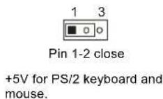BIOSTAR TF8200 A2+ - JKBV1: Power Source Header for PS/2 Keyboard and Mouse - 2